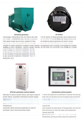 125 Kva Generador eléctrico de diesel silencioso de marco abierto con arranque automático de 400v/110v de voltaje